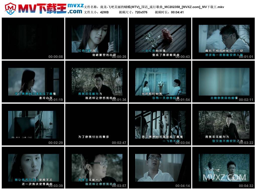 庞龙-飞吧美丽的蝴蝶(MTV)_国语_流行歌曲_MC202358
